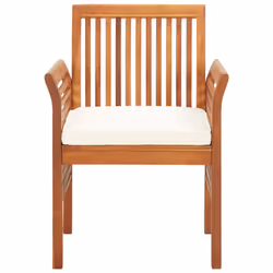 VidaXL 45964 chaise d'extérieur Terrace Siège rembourré Bois d'acacia Marron, Crème