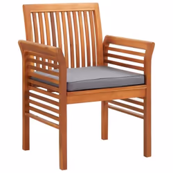 vidaXL Chaise à dîner de jardin avec coussin Bois d'acacia massif - TU