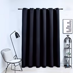 vidaXL Rideau occultant avec anneaux en métal Noir 290x245 cm - TU