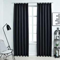 vidaXL Rideaux occultants avec crochets 2 pcs Anthracite 140x175 cm - TU