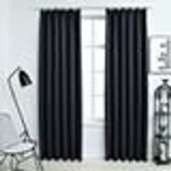 vidaXL Rideaux occultants avec crochets 2 pcs Anthracite 140x245 cm - TU