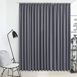 Rideau occultant avec crochets Gris 290x245 cm Vidaxl