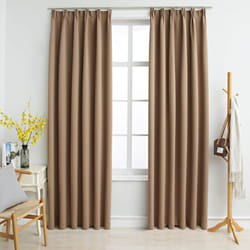 vidaXL Rideaux occultants avec crochets 2 pcs Taupe 140x175 cm - TU