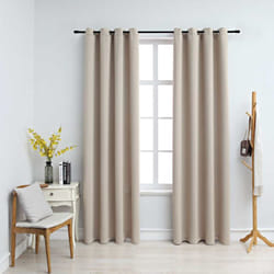 Vidaxl - Rideaux occultants avec anneaux en métal 2 pcs Beige 140x245 cm