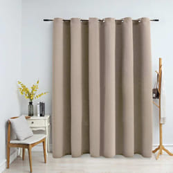 Vidaxl - Rideau occultant avec anneaux en métal Beige 290x245 cm