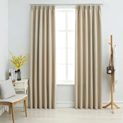 vidaXL Rideaux occultants avec crochets 2 pcs Beige 140x225 cm - TU