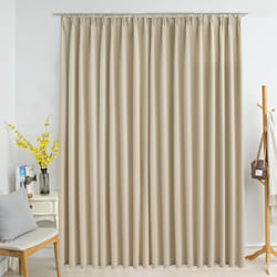 Vidaxl - Rideau occultant avec crochets Beige 290x245 cm
