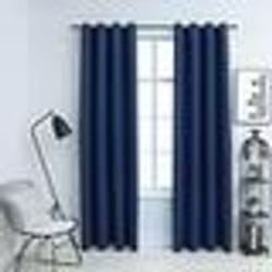 vidaXL Rideaux occultants avec anneaux en métal 2 pcs Bleu 140x175 cm - TU