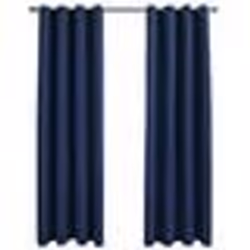 vidaXL Rideaux occultants avec anneaux en métal 2 pcs Bleu 140x225 cm - TU