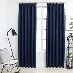 Vidaxl - Rideaux occultants avec crochets 2 pcs Bleu 140x225 cm