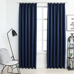 Vidaxl - Rideaux occultants avec crochets 2 pcs Bleu 140x245 cm