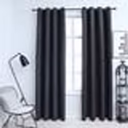 vidaXL Rideaux occultants avec anneaux Métal 2pcs Anthracite 140x225cm - TU