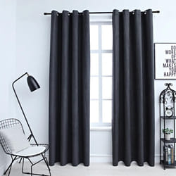 vidaXL Rideaux occultants avec anneaux Métal 2pcs Anthracite 140x245cm - TU