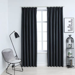 Vidaxl - Rideaux occultants avec crochets 2 pcs Anthracite 140x175 cm