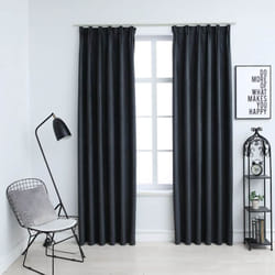 Vidaxl - Rideaux occultants avec crochets 2 pcs Anthracite 140x245 cm