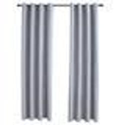 vidaXL Rideaux occultants avec anneaux en métal 2 pcs Gris 140x245 cm - TU