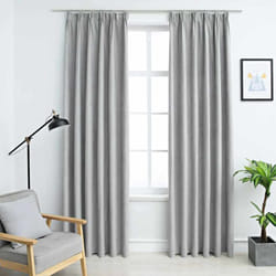 vidaXL Rideaux occultants avec crochets 2 pcs Gris 140x245 cm - TU