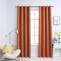 vidaXL Rideaux occultants et anneaux en métal 2 pcs Rouille 140x245 cm - TU