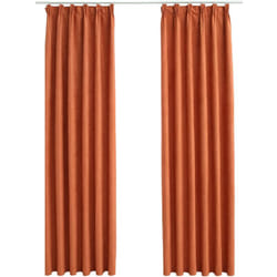 Rideaux occultants avec crochets 2 pcs Rouille 140x225 cm Vidaxl