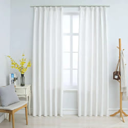 vidaXL Rideaux occultants avec crochets 2 pcs Blanc cassé 140x175 cm - TU