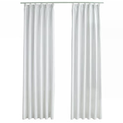 Rideaux occultants avec crochets 2 pcs Blanc cassé 140x225 cm - Vidaxl