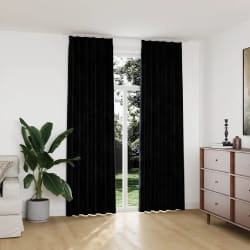 vidaXL Rideaux occultants avec crochets 2 pcs Velours Noir 140x245 cm - TU