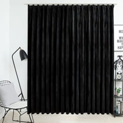 Vidaxl - Rideau occultant avec crochets Velours Noir 290x245 cm