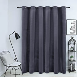 Vidaxl - Rideau occultant et anneaux métal Velours Anthracite 290x245 cm