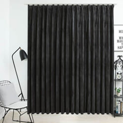 Rideau occultant avec crochets Velours Anthracite 290x245 cm