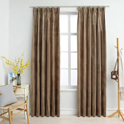 Vidaxl - Rideaux occultants avec crochets 2 pcs Velours Beige 140x245 cm