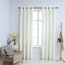 Vidaxl - Rideaux occultants avec anneaux 2 pcs Velours Crème 140x175 cm