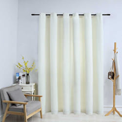 Vidaxl - Rideau occultant avec anneaux en métal Velours Crème 290x245 cm
