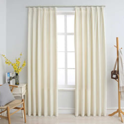 Rideaux occultants avec crochets 2 pcs Velours Crème 140x245 cm - Vidaxl
