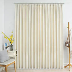 Vidaxl - Rideau occultant avec crochets Velours Crème 290x245 cm