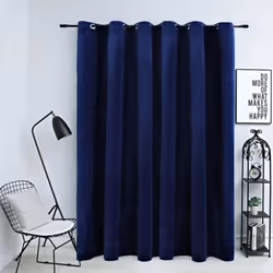vidaXL Rideau occultant et anneaux Velours Bleu foncé 290x245 cm - TU