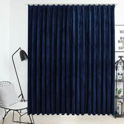 Rideau occultant avec crochets Velours Bleu foncé 290x245 cm