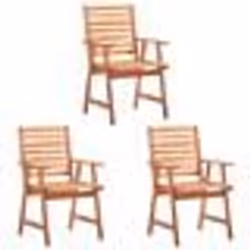 vidaXL Chaises à manger d'extérieur lot de 3 Acacia massif - TU