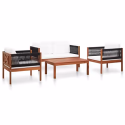 vidaXL Salon de jardin 4 pcs Bois d'acacia solide - TU