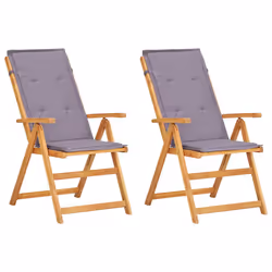 VidaXL 45936, Terrace, Siège rembourré, Bois d'acacia, Polyester, Gris, 570 mm, 690 mm