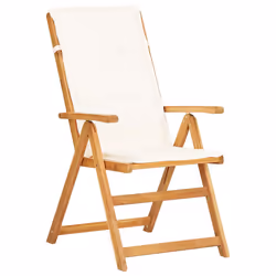 VidaXL 45937 chaise d'extérieur Terrace Siège rembourré Polyester Crème, Blanc