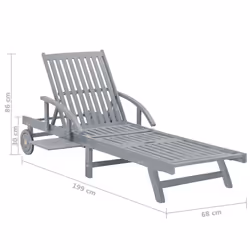 VidaXL 45939 chaise d'extérieur Linge Siège rembourré Bois d'acacia Gris - Vue supplémentaire 8