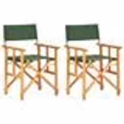 vidaXL Chaises de metteur en scène lot de 2 bois massif d'acacia vert - TU