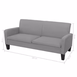 VidaXL 278212 canapé 3 siège(s) Gris - Vue supplémentaire 7