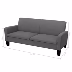 VidaXL 278213 canapé 3 siège(s) Gris - Vue supplémentaire 7
