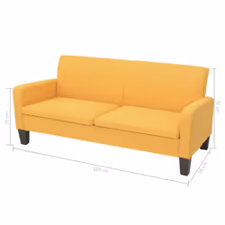 VidaXL 278214 canapé 3 siège(s) Jaune - Vue supplémentaire 7