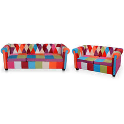 Vidaxl - Ensemble de canapés Chesterfield 2 pcs tissu
