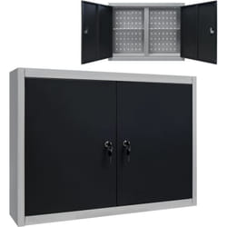 Vidaxl - Armoire à outils murale Style Industriel Métal Gris et noir