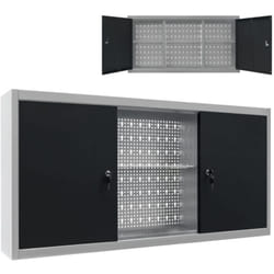 Vidaxl - Armoire à outils murale Style Industriel Métal Gris et noir