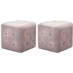 Vidaxl - 2 pcs Poufs Rose 30 x 30 x 30 cm Tissu velours
