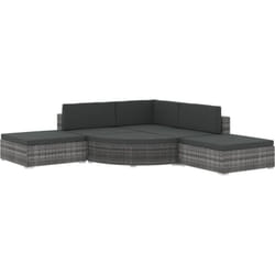 Vidaxl - Salon de jardin 6 pcs avec coussins Résine tressée Gris